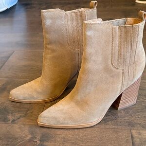 Marc Fisher Light Brown Suede Ankle Booties